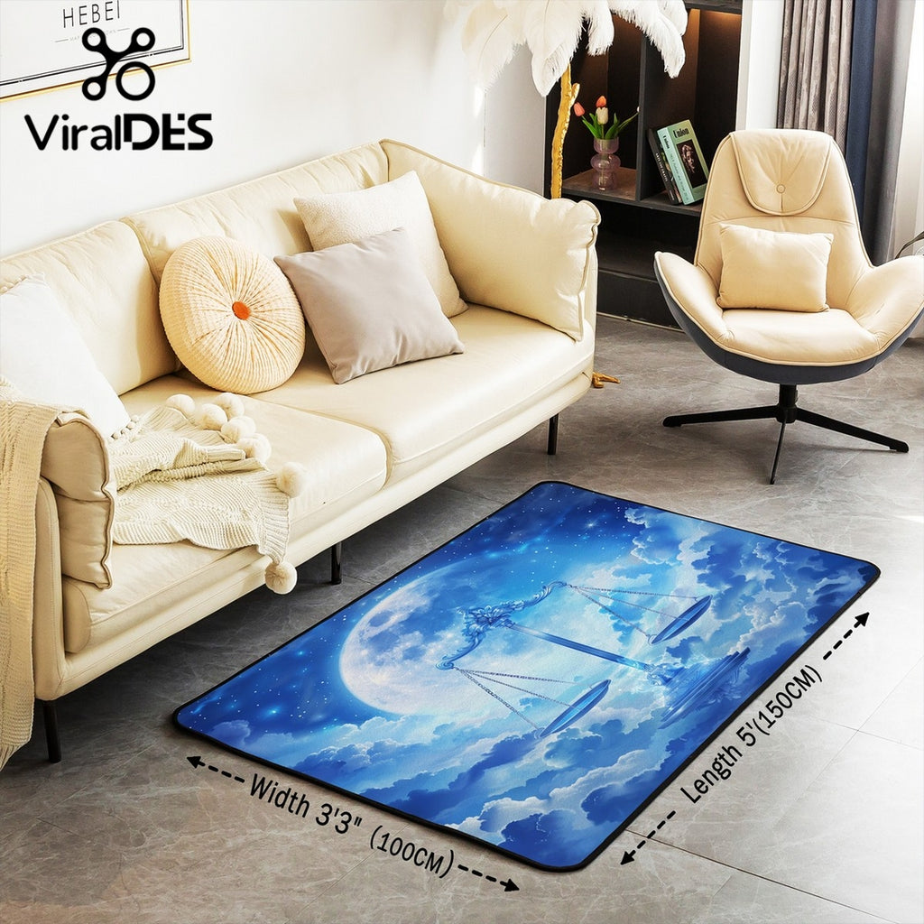 Libra Area Rug Moon Stars Carpet