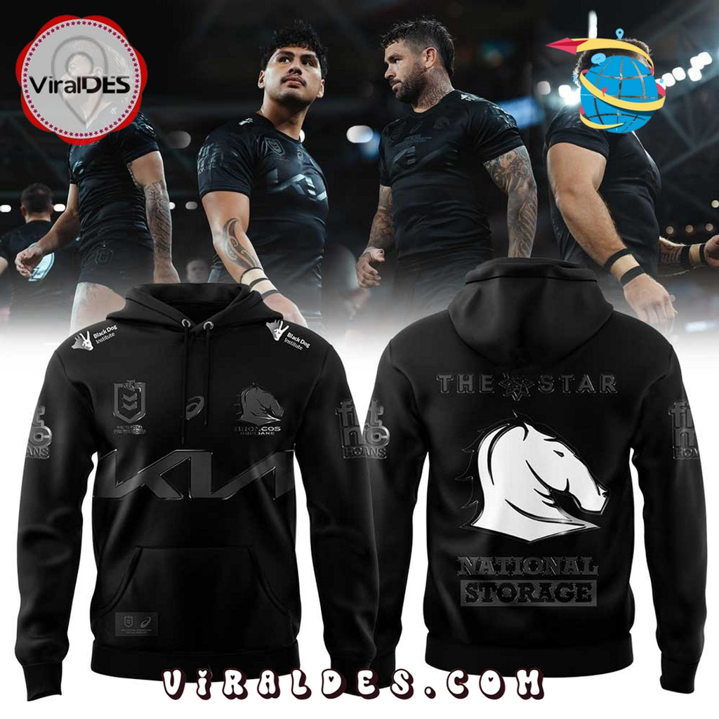 Limited Edition Brisbane Broncos 2025 Black Hoodie