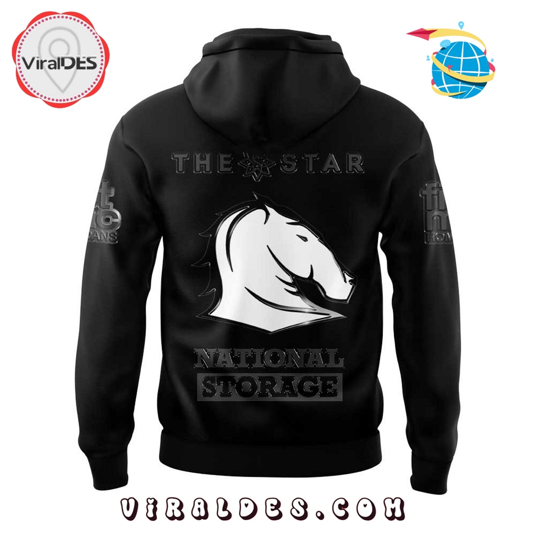 Limited Edition Brisbane Broncos Black Hoodie, Long Pants