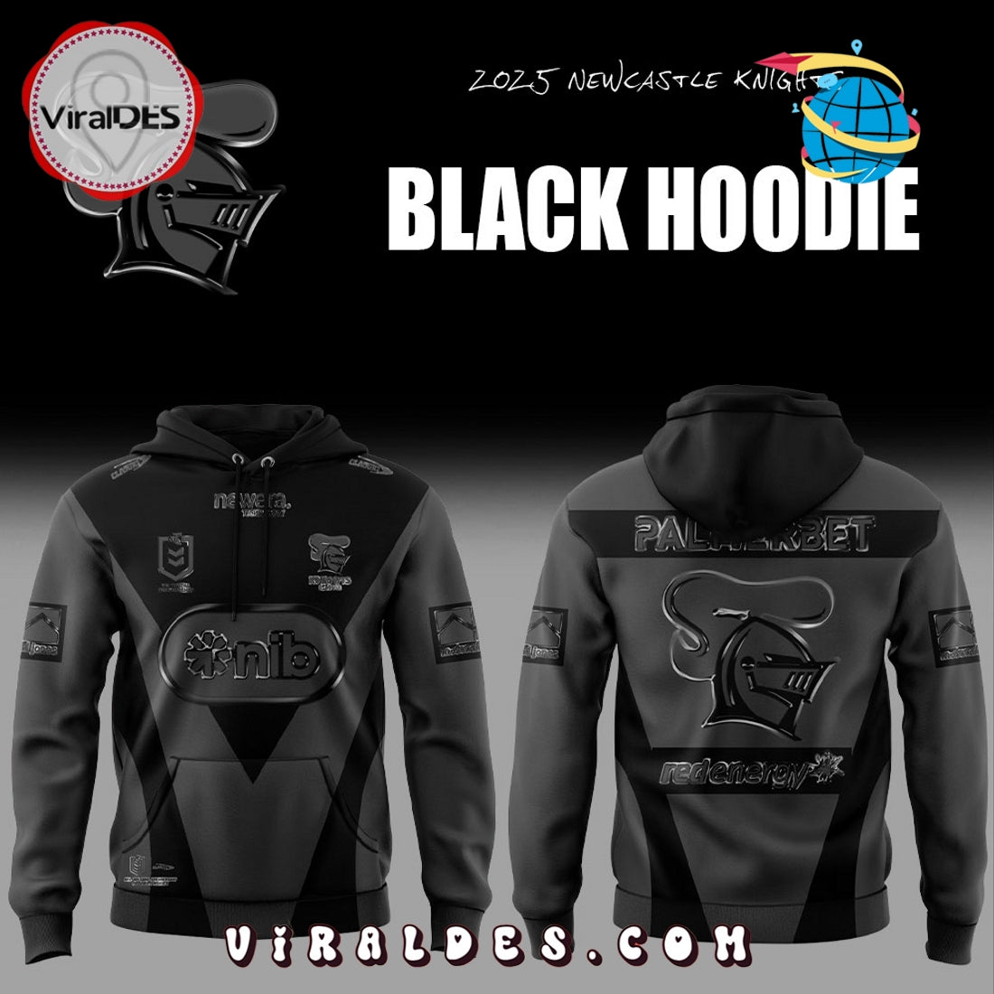 Limited Edition Newcastle Knights Back In Black Hoodie And Pants