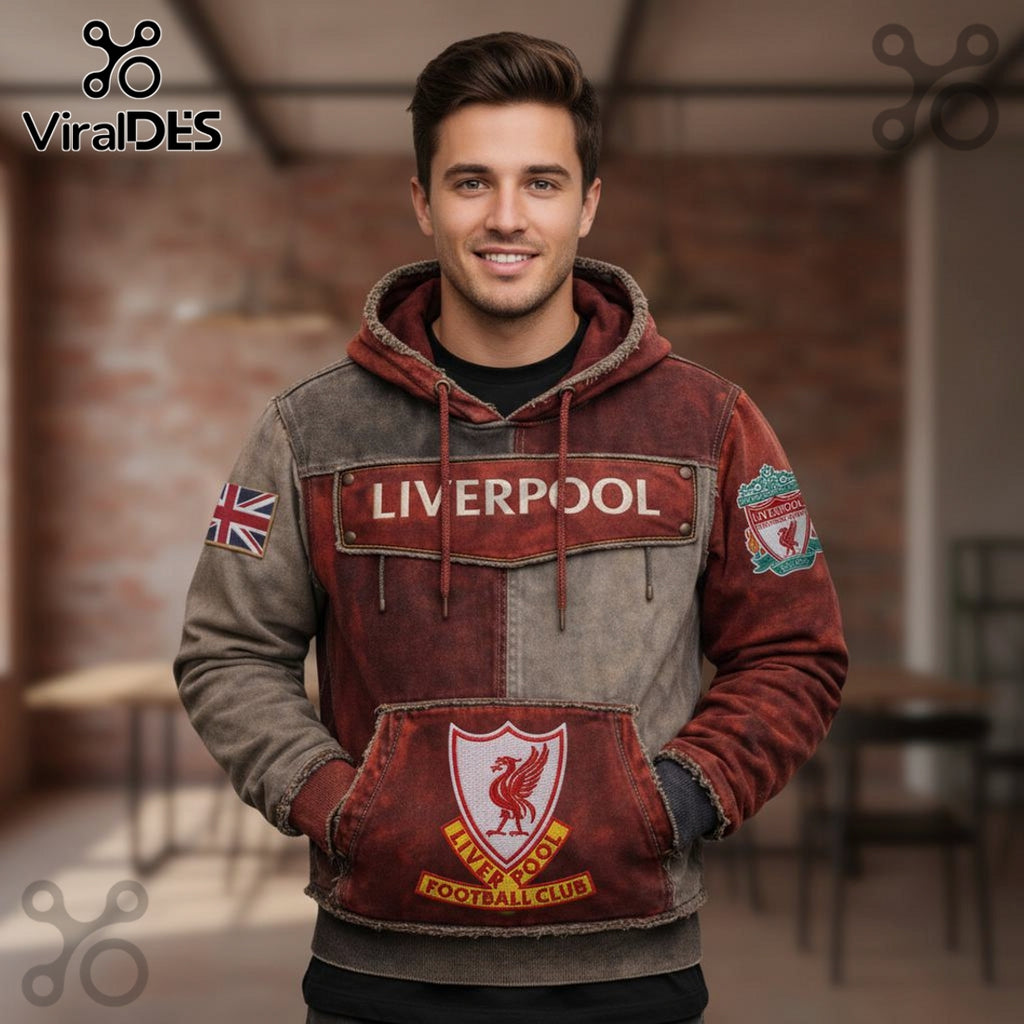 Liverpool Football Club Vintage Style Graphic Hoodie