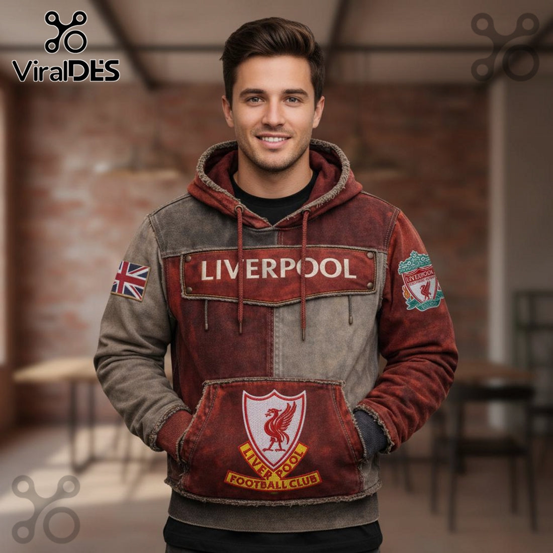 Liverpool Football Club Vintage Style Graphic Hoodie