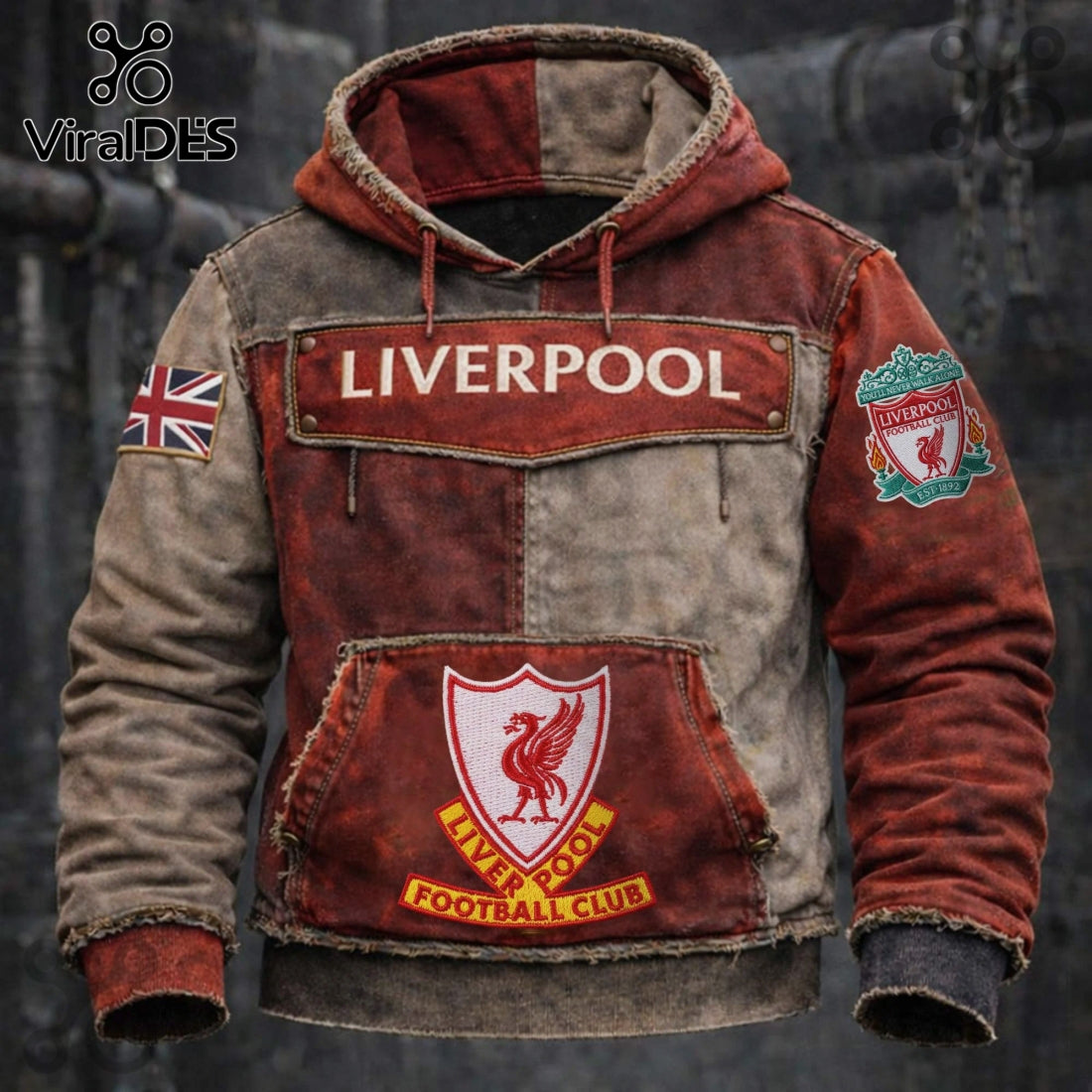 Liverpool Football Club Vintage Style Graphic Hoodie