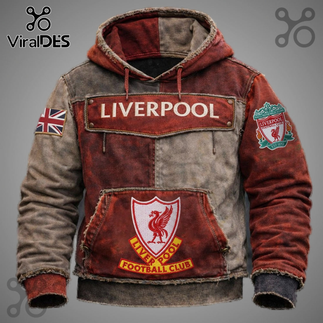 Liverpool Football Club Vintage Style Graphic Hoodie