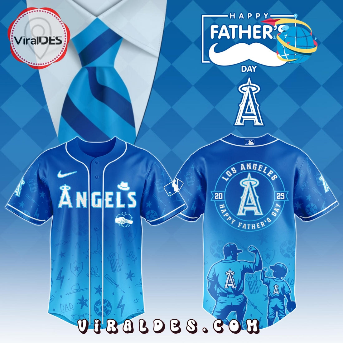 Los Angeles Angels 2025 Father’s Day Baseball Jersey