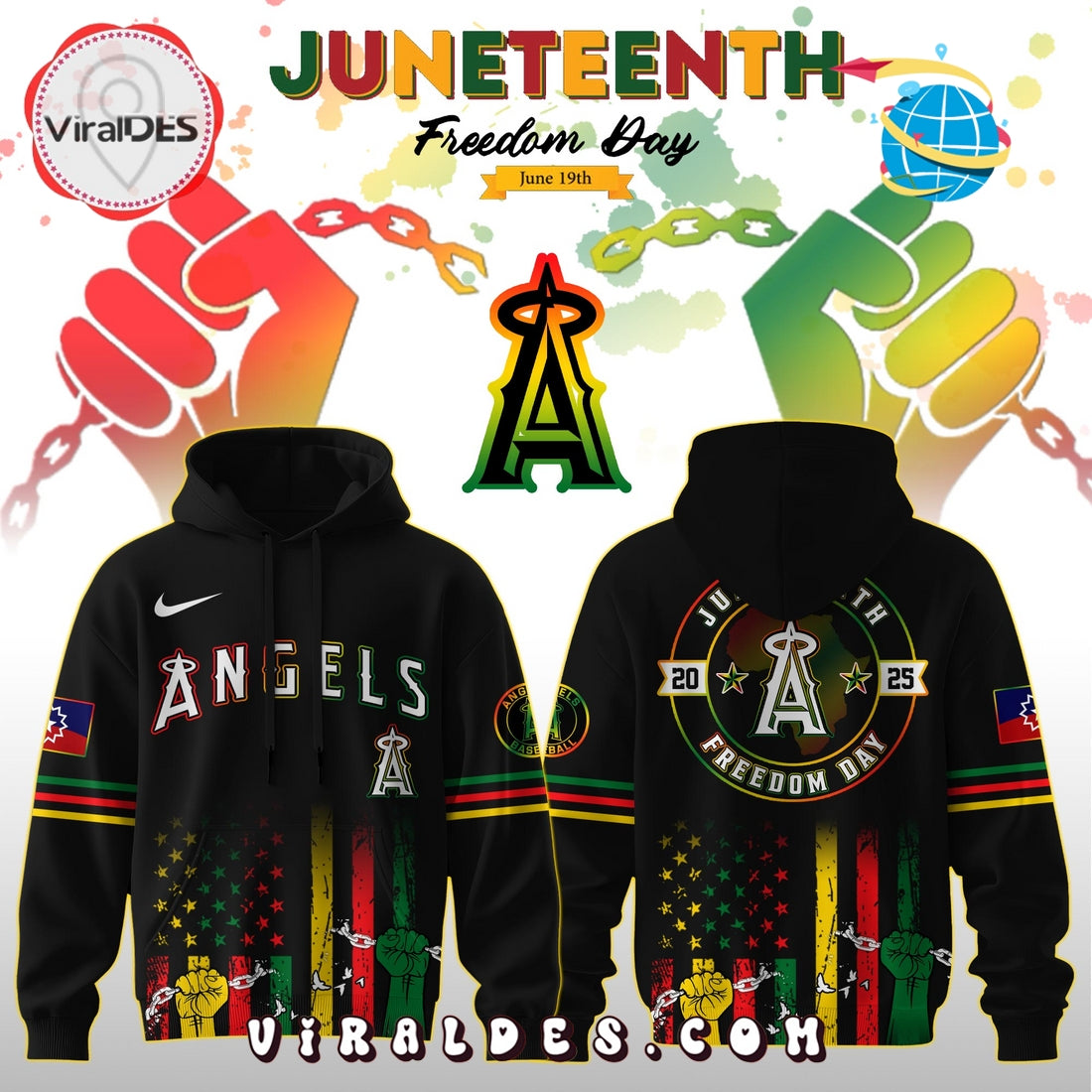 Los Angeles Angels x 2025 Juneteenth Freedom Day Hoodie, Long Pants