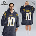 Los Angeles Chargers Herbert 10 Football Oversized Wearable Blanket Hoodie