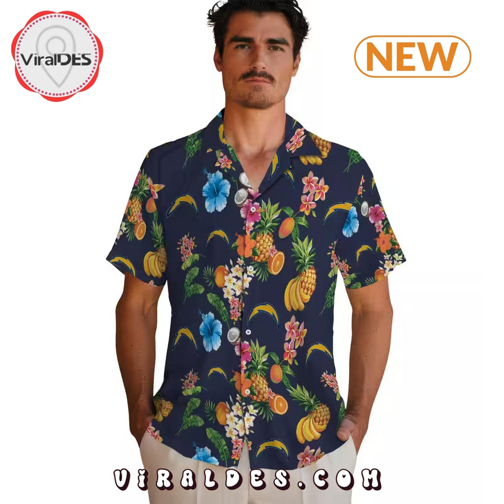 Los Angeles Chargers Hibiscus x Fruit Hawaiian Shirt