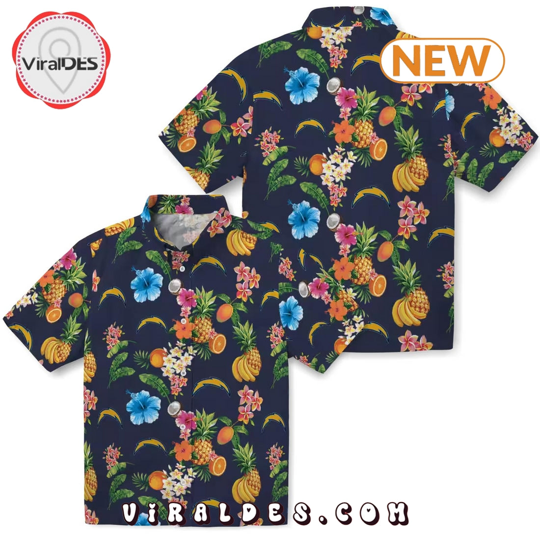 Los Angeles Chargers Hibiscus x Fruit Hawaiian Shirt