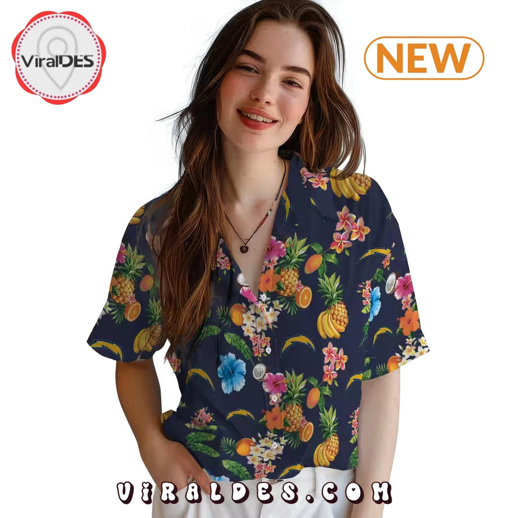 Los Angeles Chargers Hibiscus x Fruit Hawaiian Shirt