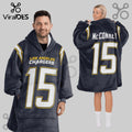 Los Angeles Chargers Navy Number 15 Snuggle Blanket Hoodie