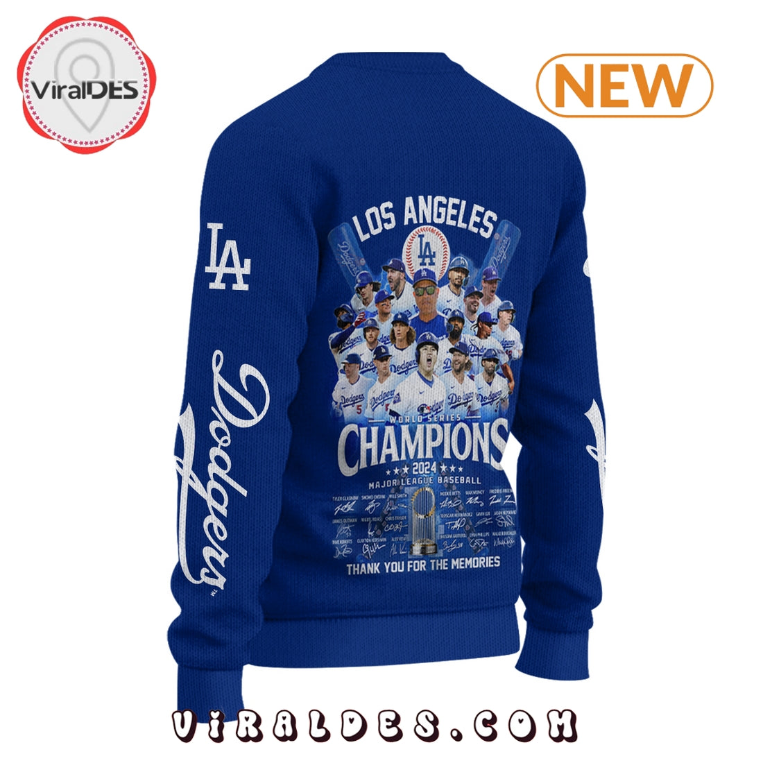 Los Angeles Dodgers 2024 World Champions Ugly Sweater