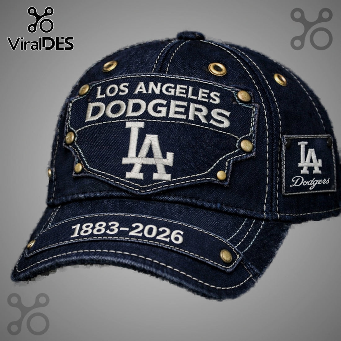 Los Angeles Dodgers Denim Baseball Cap – MLB Anniversary 1883-2026 Hat