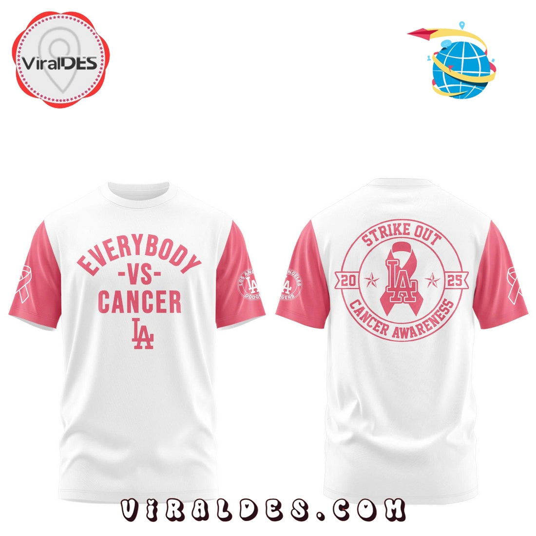 Los Angeles Dodgers Everybody vs Cancer Awareness Day Hoodie