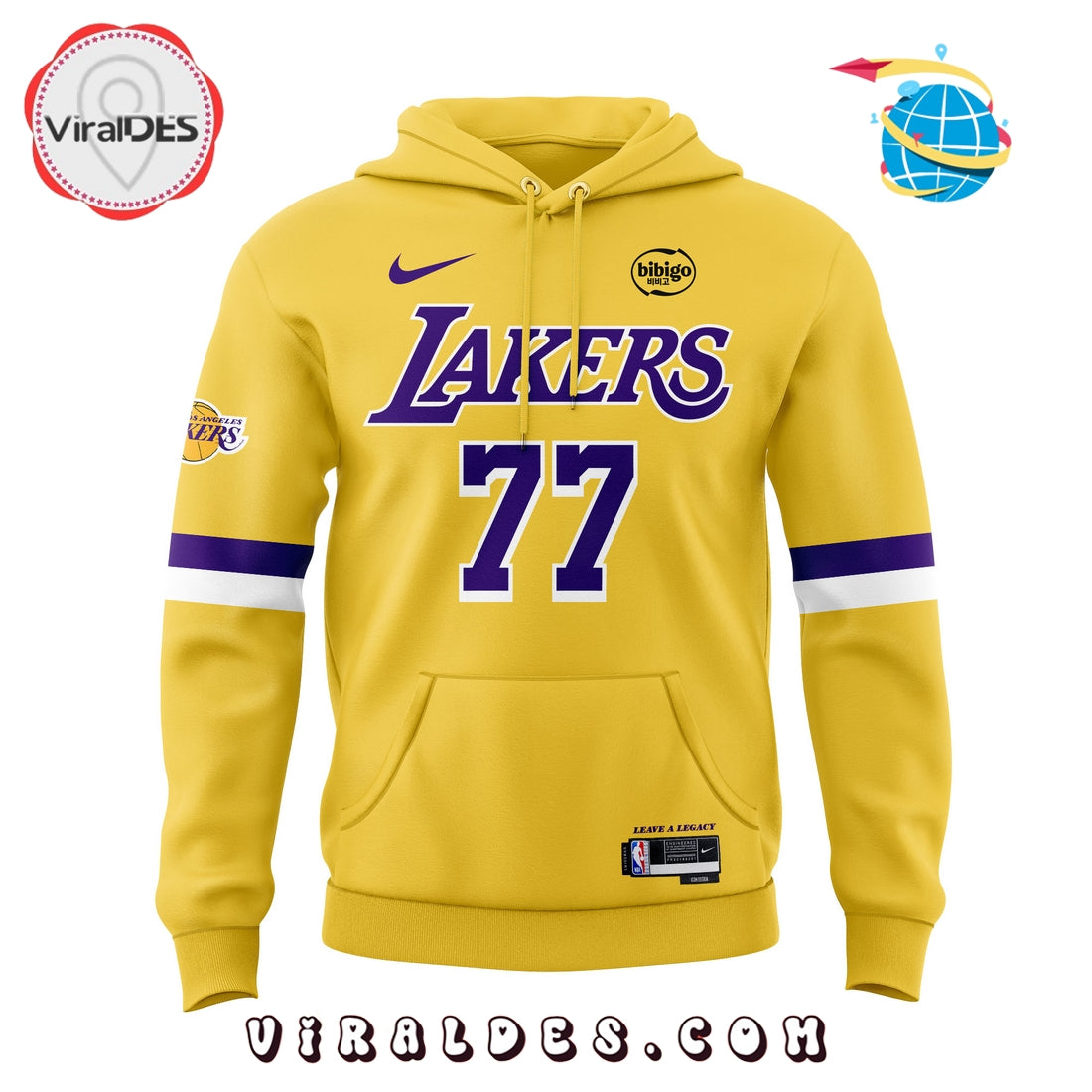 Los Angeles Lakers Show Luka Doncic Yellow Hoodie