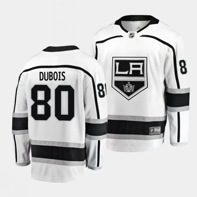 los angeles kings #80 pierre-luc dubois away white breakaway player jersey