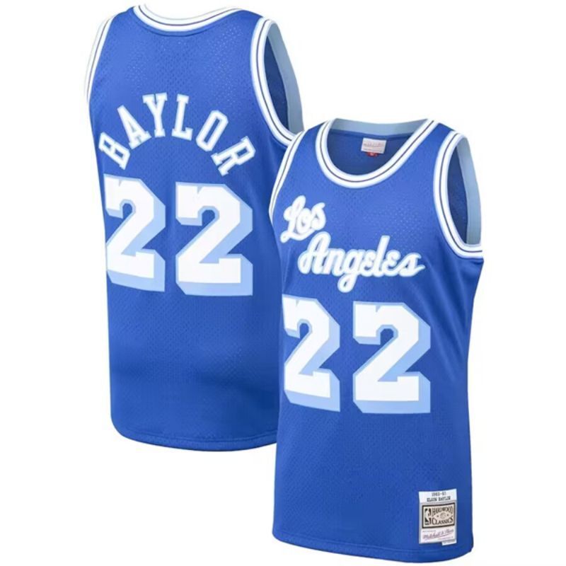 los angeles lakers #22 elgin baylor mitchell & ness royal 1960-61 hardwood