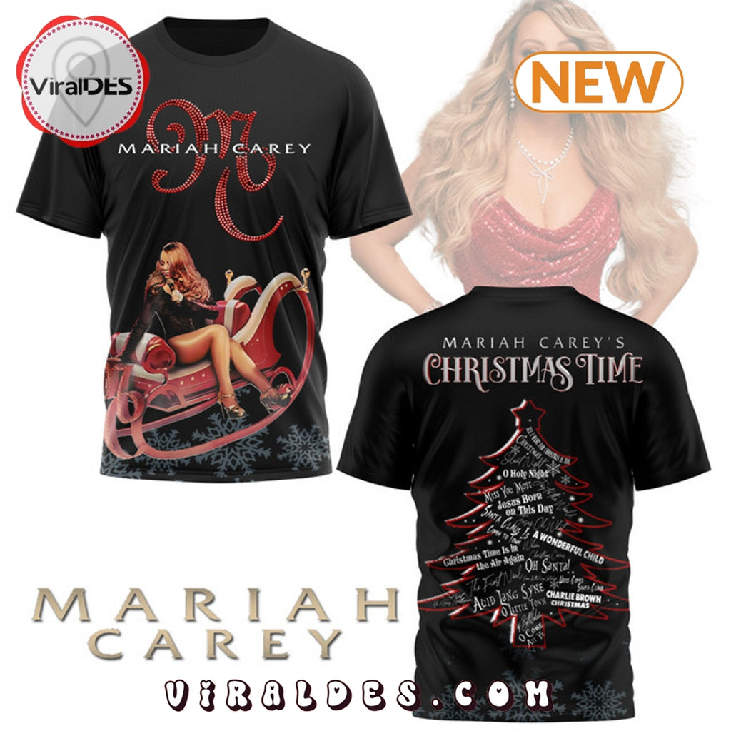 Mariah Carey 2024 Christmas Time Black Hoodie