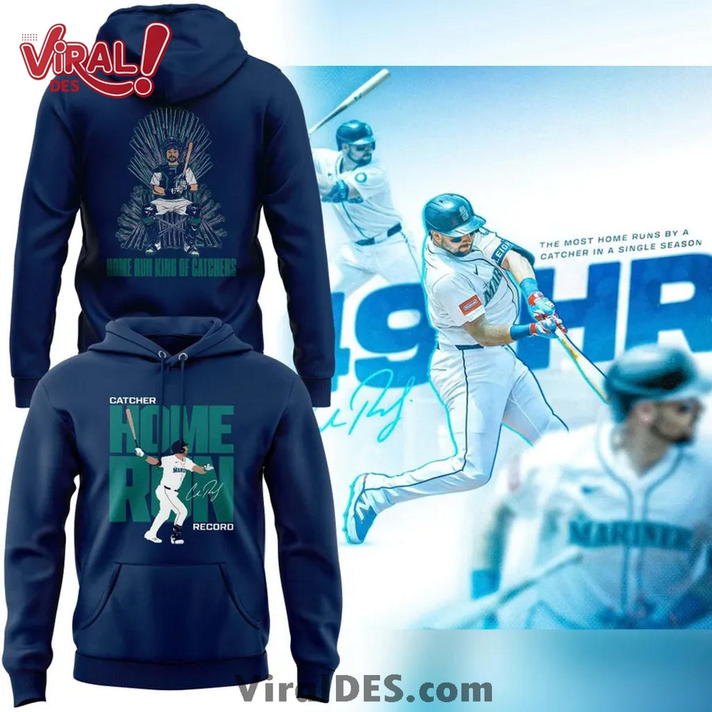 Mariners Cal Raleigh’s Catcher Home Run Record Hoodie 2025