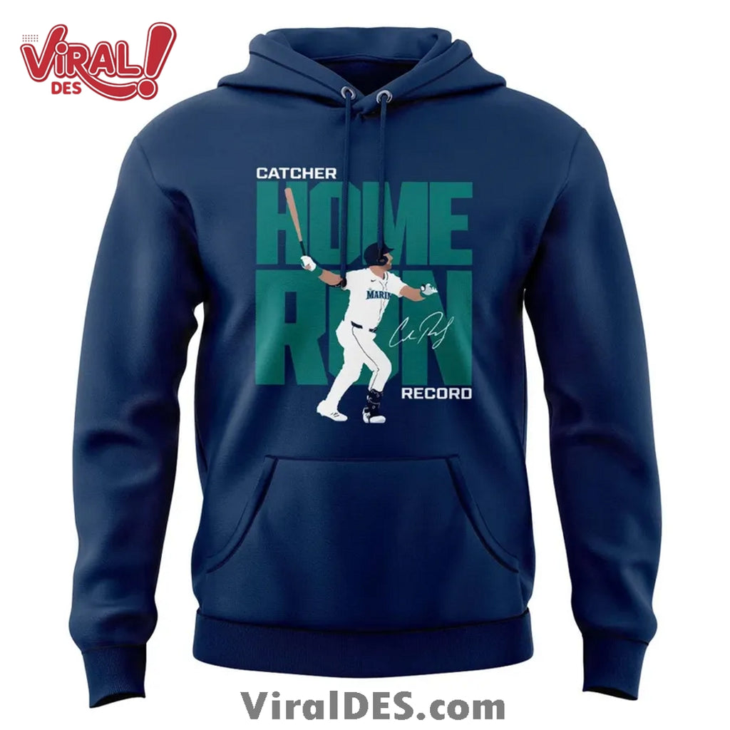 Mariners Cal Raleigh’s Catcher Home Run Record Hoodie 2025