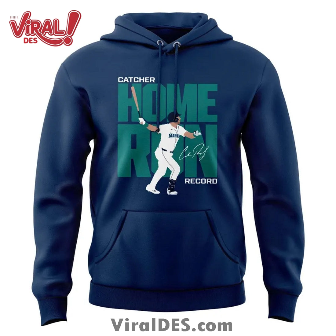 Mariners Cal Raleigh’s Catcher Home Run Record Hoodie 2025