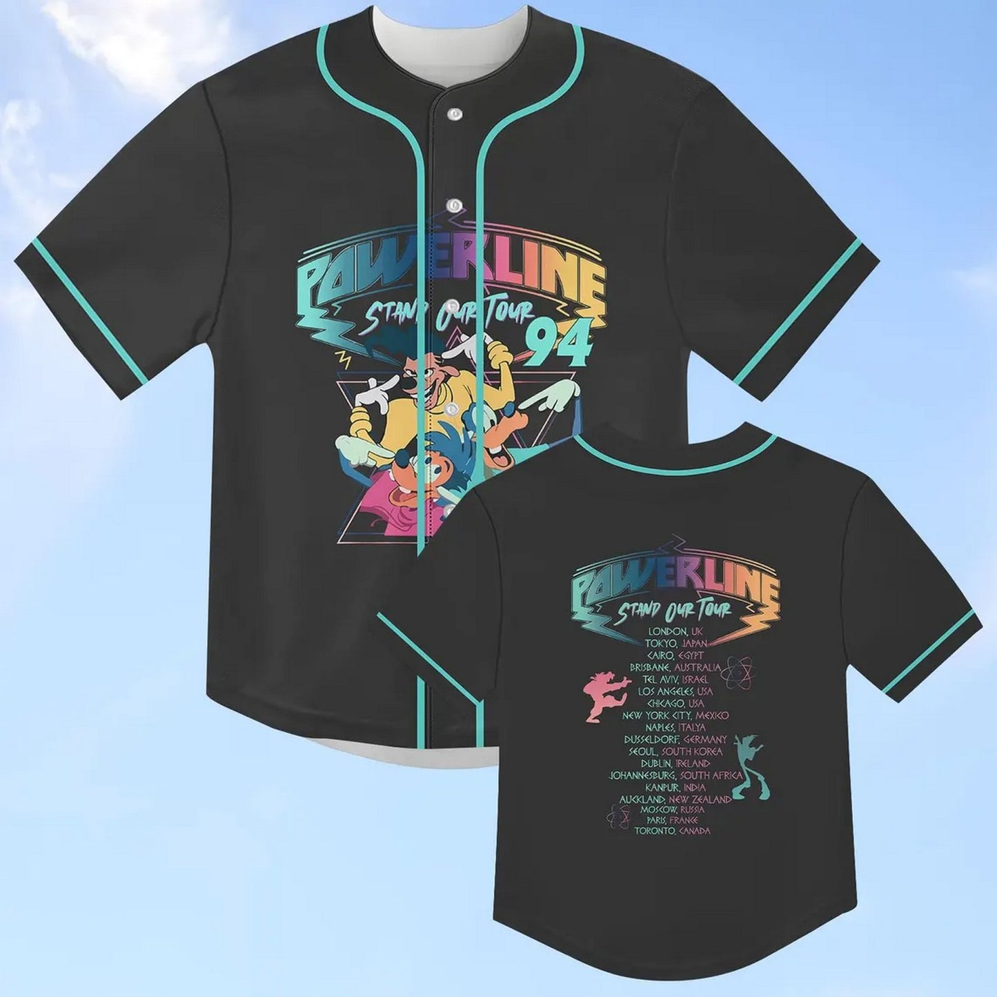 Max Goofy Roxanne Powerline Black Baseball Jersey