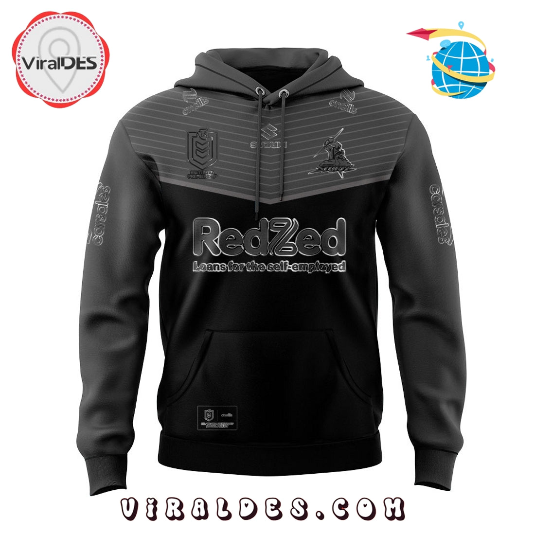 Melbourne Storm Back In Black Old Logo Hoodie 2025