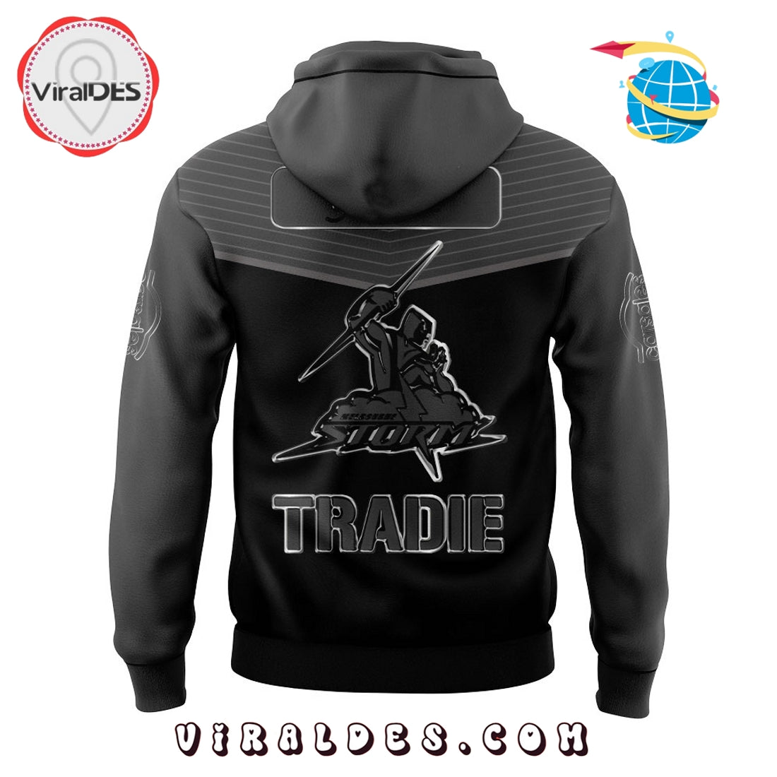 Melbourne Storm Back In Black Old Logo Hoodie 2025