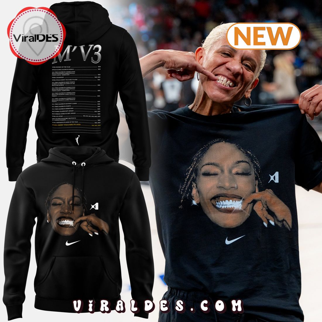 Men’s A’ja Wilson WNBA 2024 MVP Hoodie