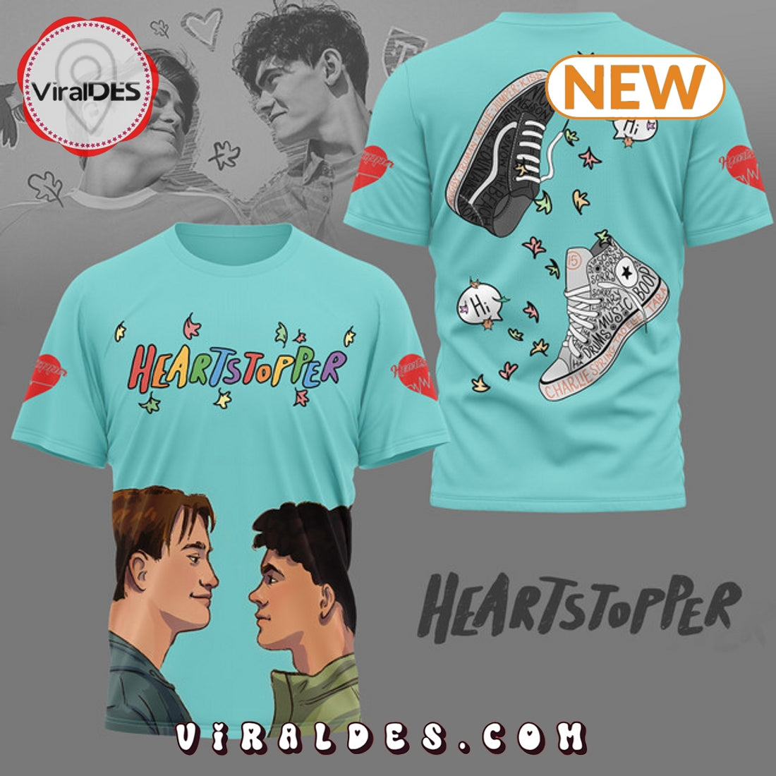 Men’s Heartstopper Romance Series Mint Shirt