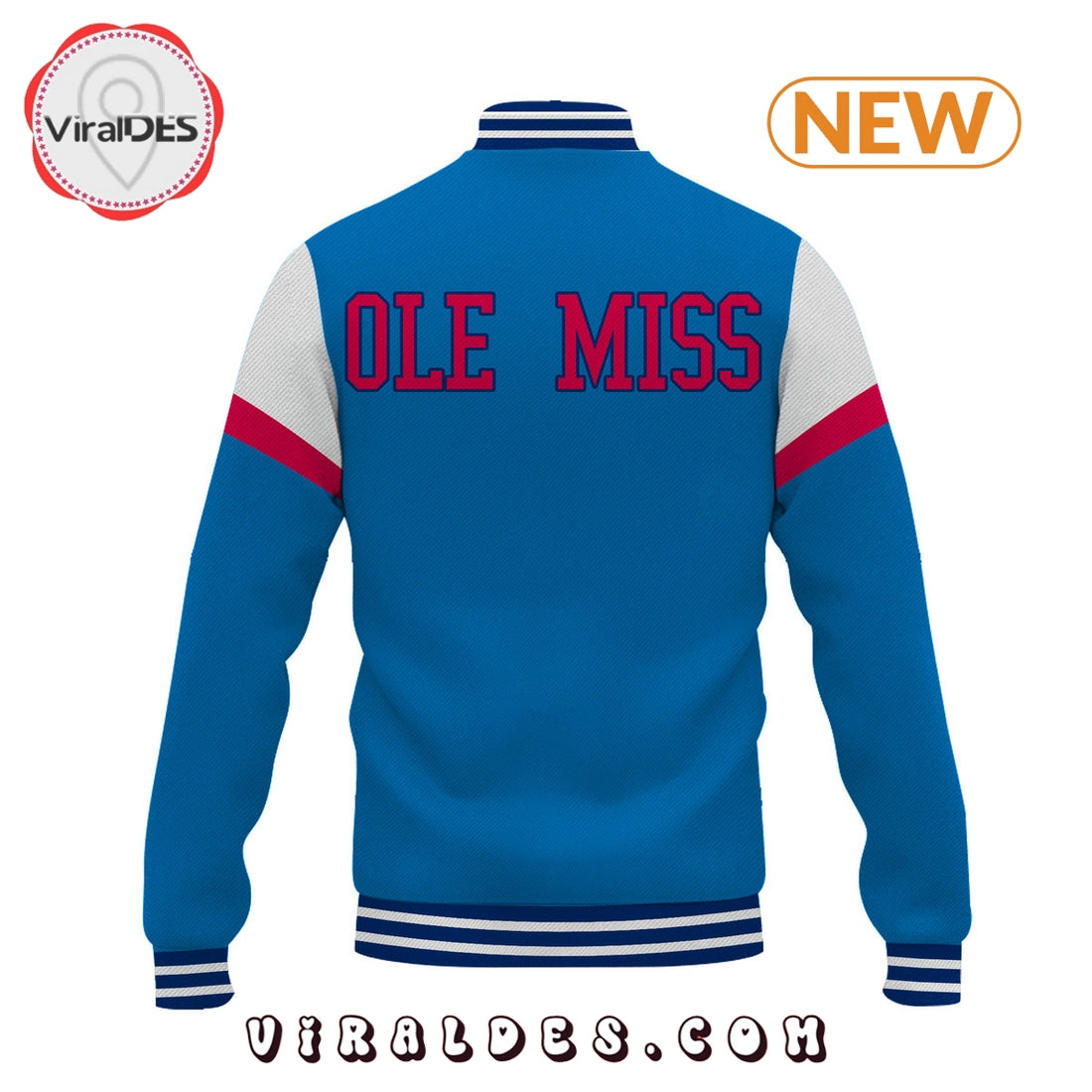 Men’s Ole Miss Football Navy Baseball Jacket