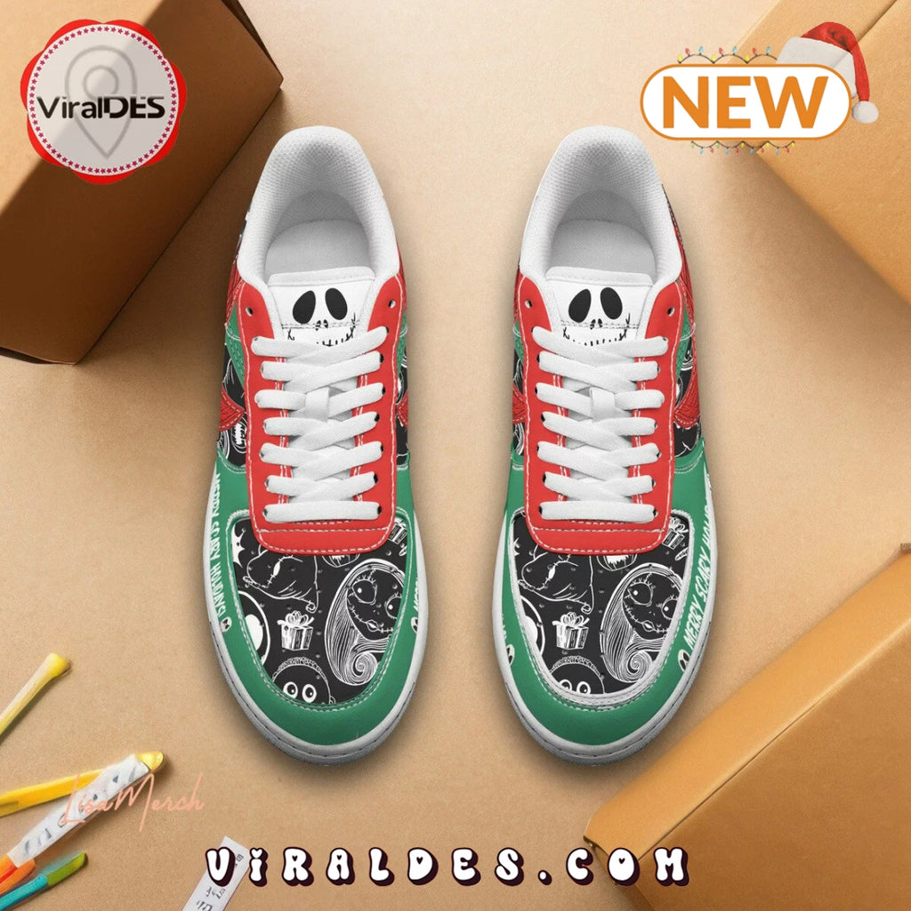 Merry Scary Holidays Christmas 2024 Air Force 1 Shoes