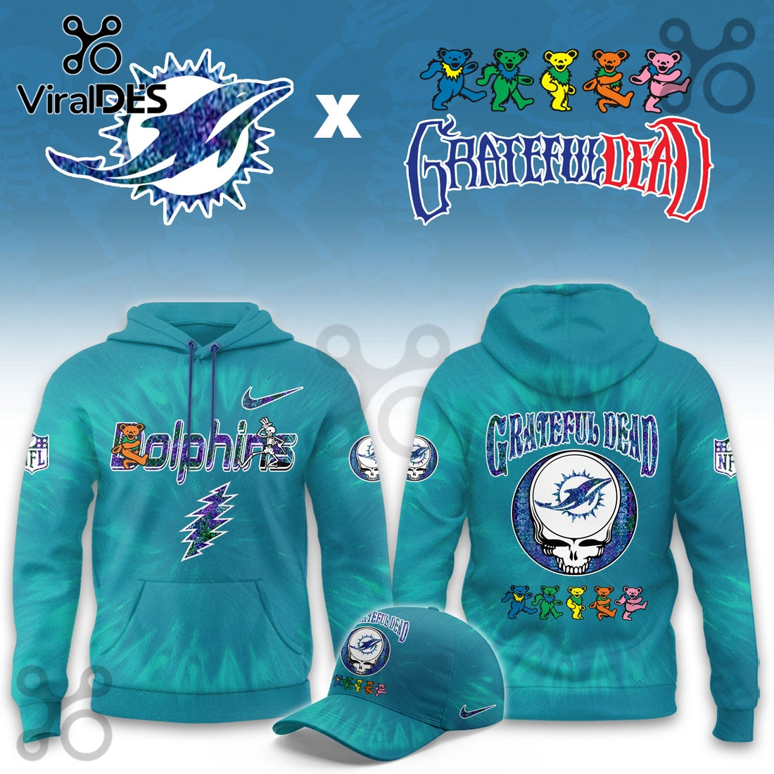 Miami Dolphins Grateful Dead Limited Hoodie 2025