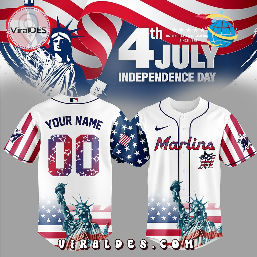 Miami Marlins Custom Independence Day Baseball Jersey