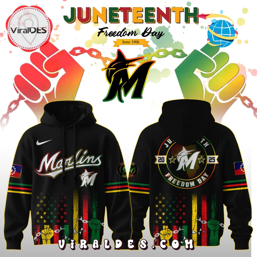 Miami Marlins x 2025 Juneteenth Freedom Day Hoodie, Long Pants