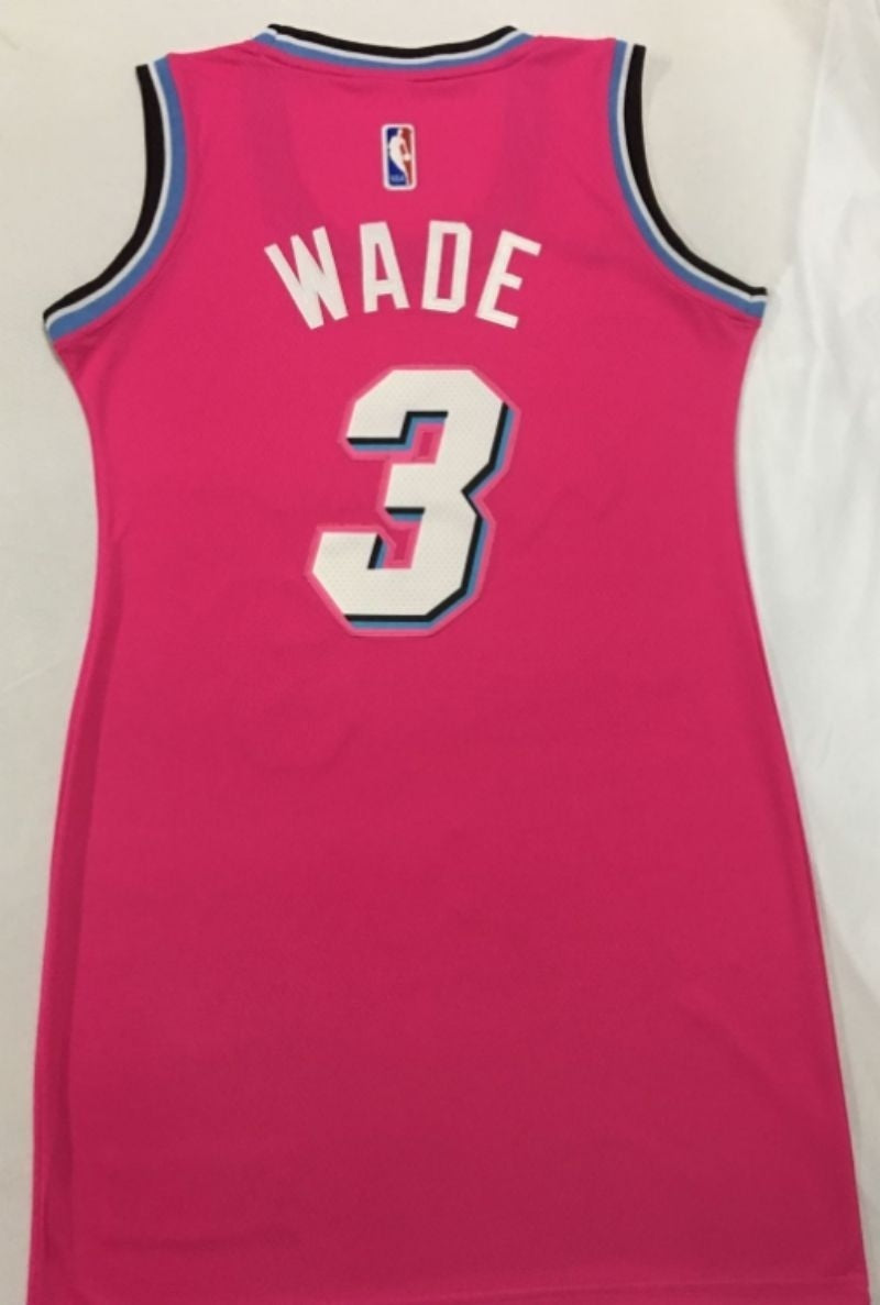 miami heat #3 dwyane wade Heat 3 # Wade Pink Women Dress Size s-xl Style 1