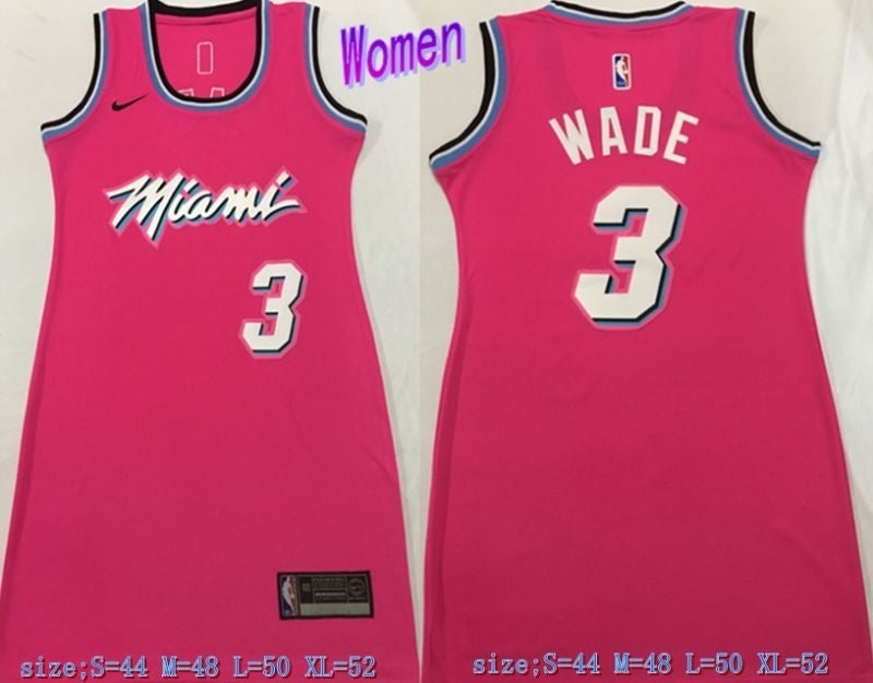 miami heat #3 dwyane wade Heat 3 # Wade Pink Women Dress Size s-xl Style 2