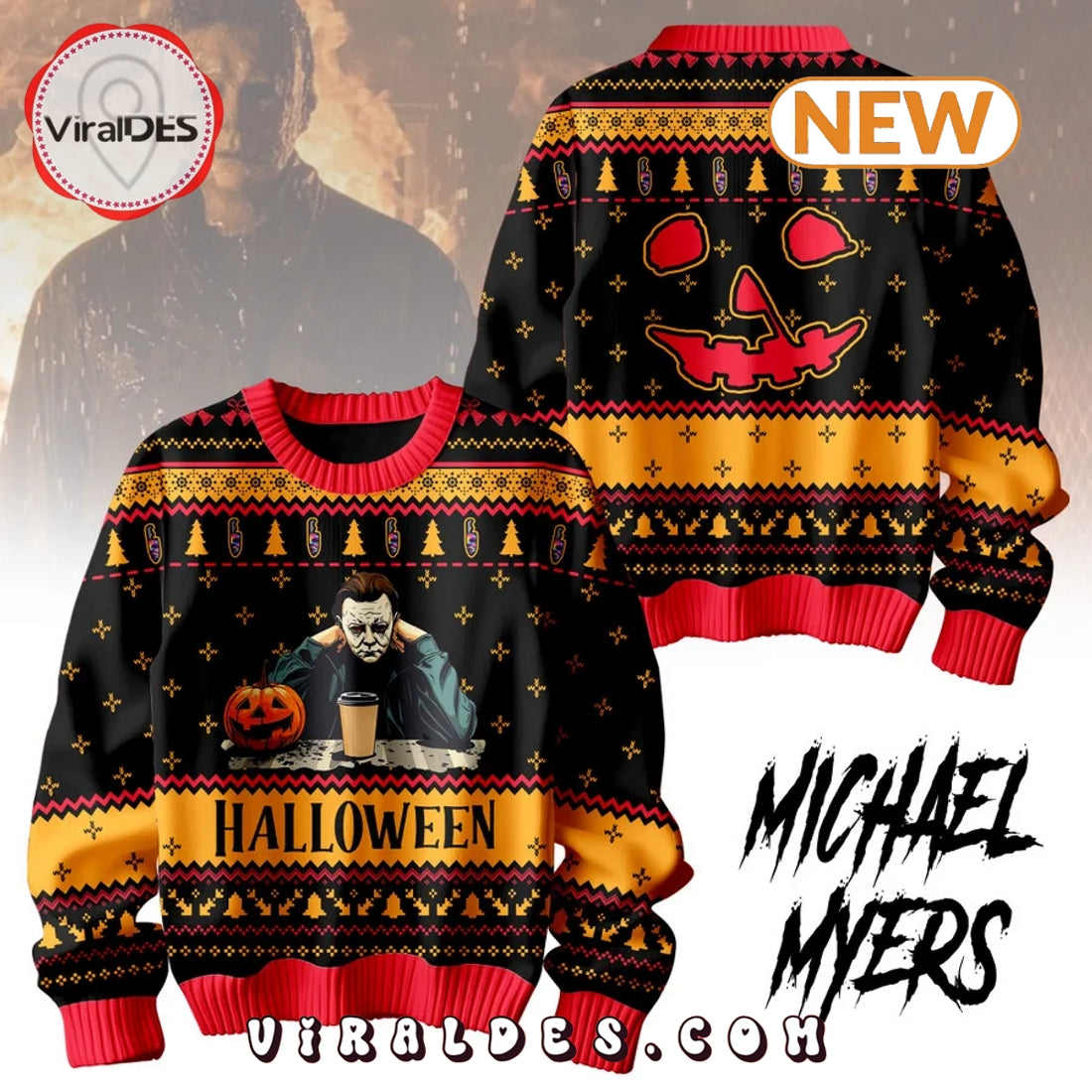 Michael Myers 2024 Halloween Ugly Sweater