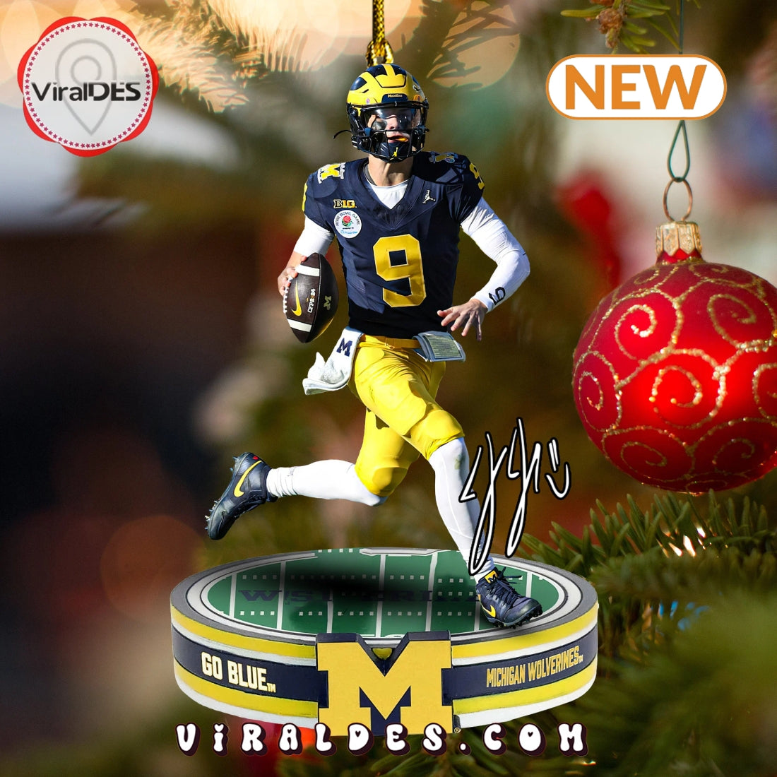 Michigan Wolverines Signatures Ornaments