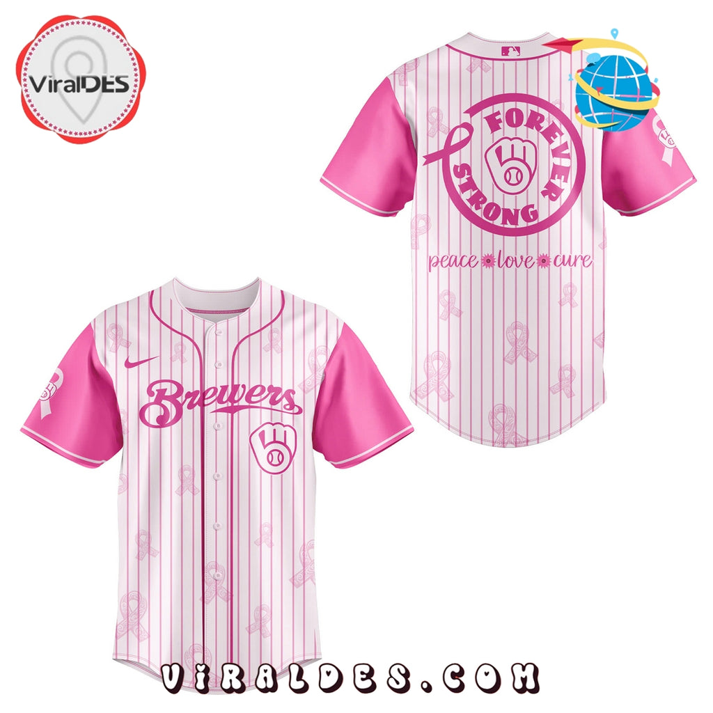 Milwaukee Brewers Cancer Awareness Night Baseball Jersey
