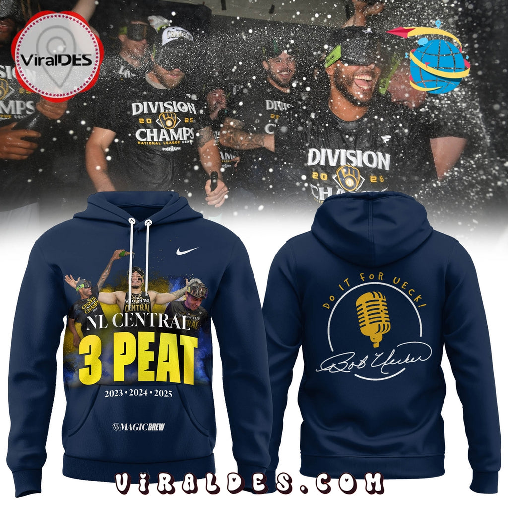 Milwaukee Brewers NL Central 3-Peat Hoodie