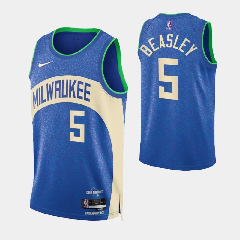 milwaukee bucks #5 malik beasley 2023-24 city edition swingman jersey