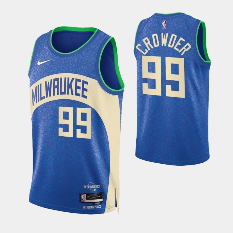 milwaukee bucks #99 jae crowder 2023-24 city edition swingman jersey