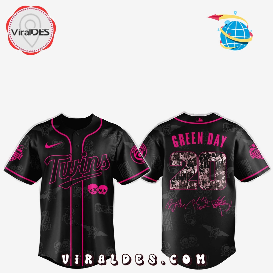 Minnesota Twins MLB x Green Day 20th Anniversary Baseball Jersey