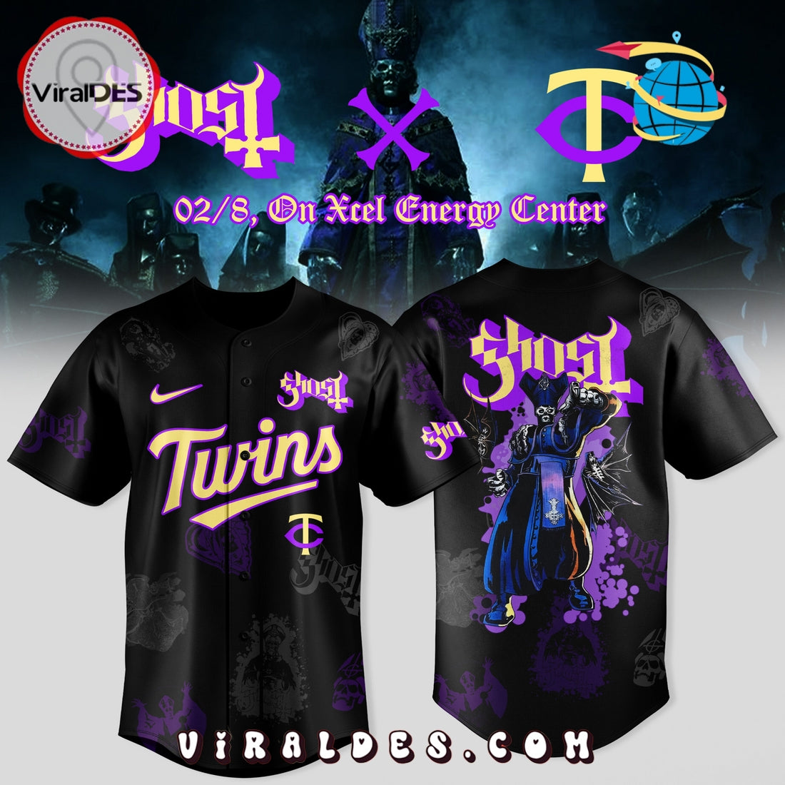 Minnesota Twins x Ghost Band World Tour 2025 Jersey