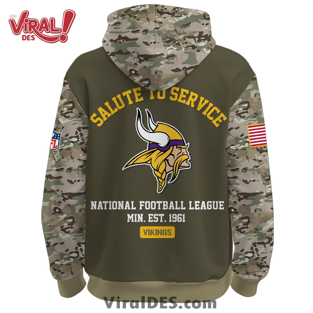 Minnesota Vikings 2025 Salute to Service Hoodie, Long Pants