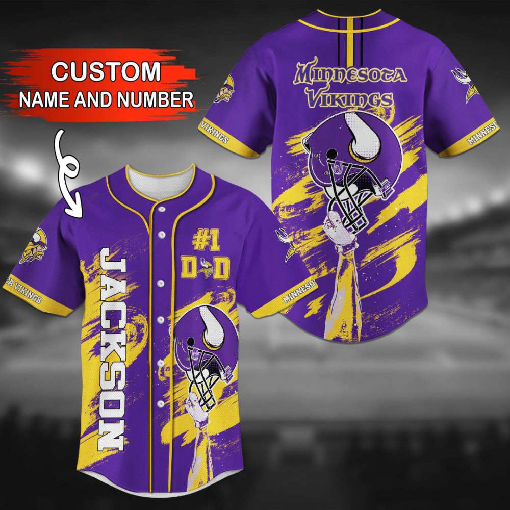 Minnesota Vikings Personalized Baseball Jersey Gift For Men Women - lylyprint.com T-Shirts, Hoodie, Sweatshirt (Image 2)