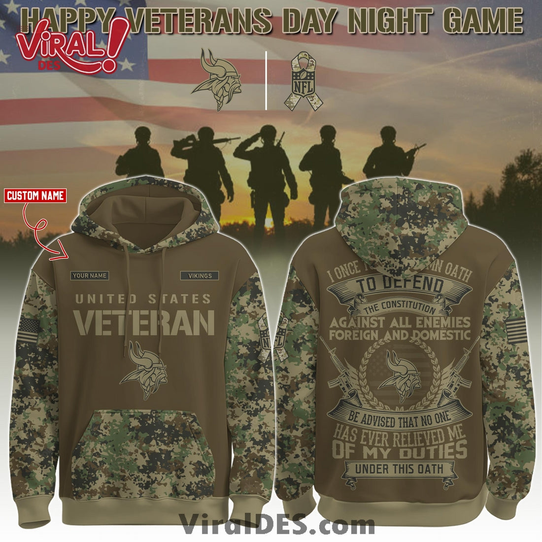 Minnesota Vikings Salute to Service Limited Editions Hoodie