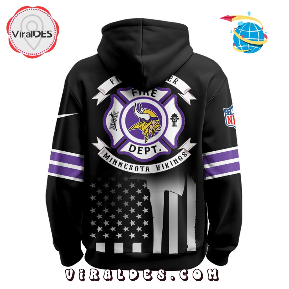 Minnesota Vikings x Firefighter Appreciation Night Game Hoodie 2025