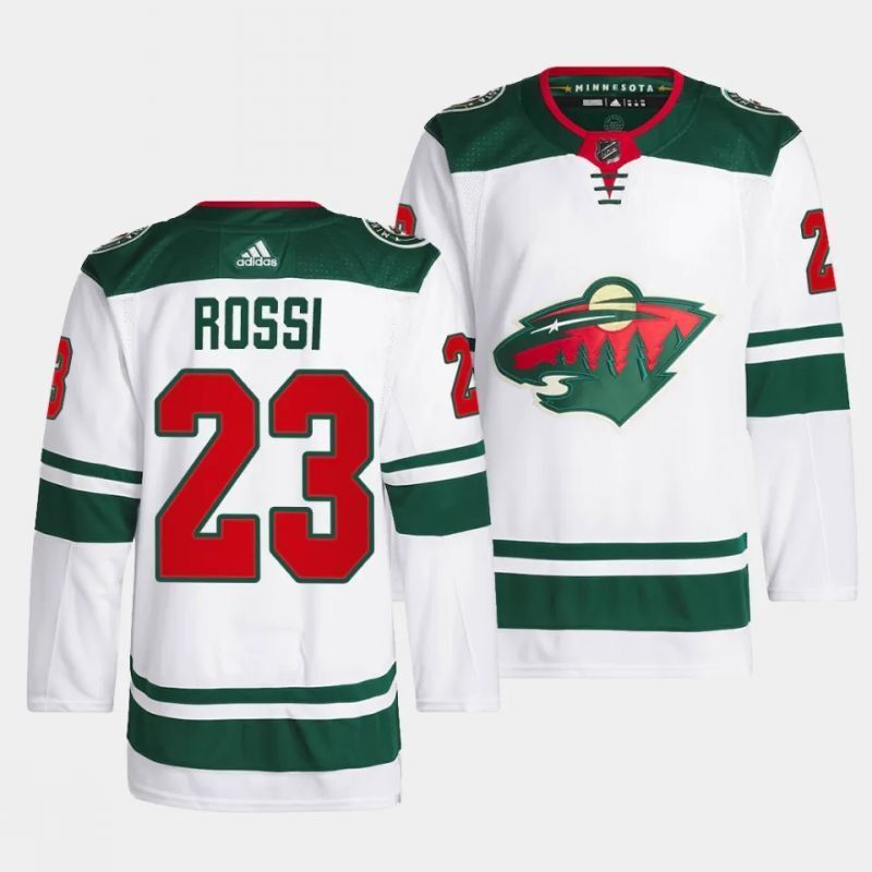 minnesota wild #23 marco rossi away white men jersey